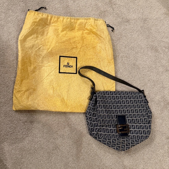 Fendi Zucchino Baguette Navy - Picture 4 of 15